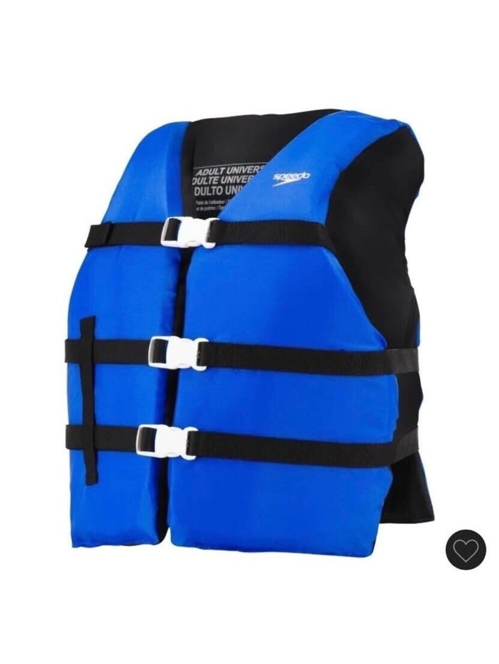 NWT Speedo Blue Universal Adult Life Jacket Over 90 Pounds- 1 size
